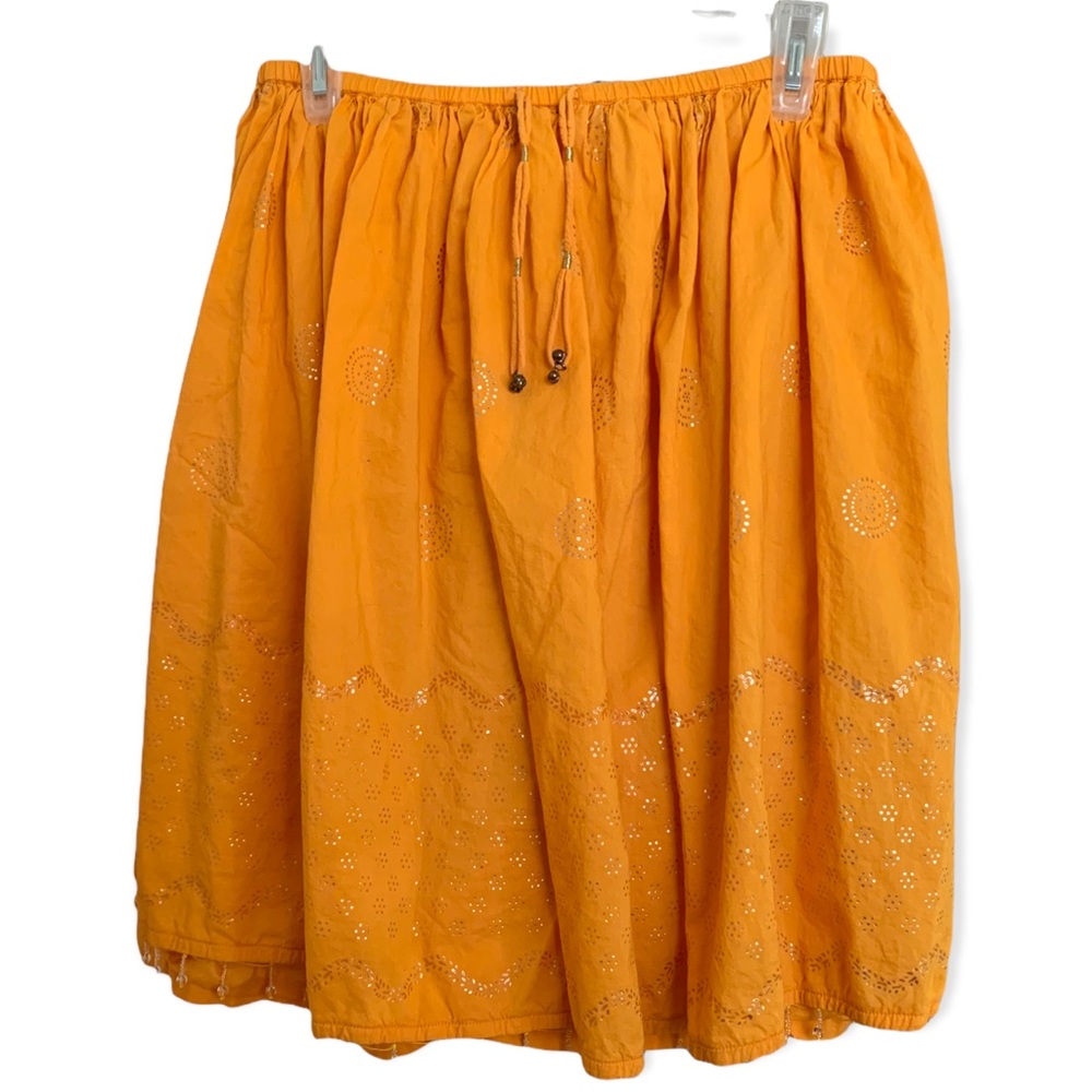5/$20 Golden yellow orange midi skirt beaded layer puffy gap kids XL 12